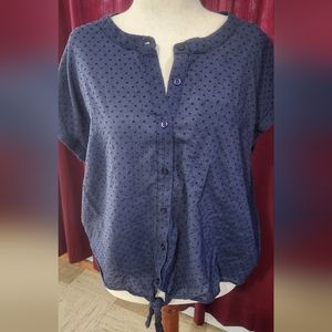 Jessica Simpson Navy Blouse Plus Size 2X